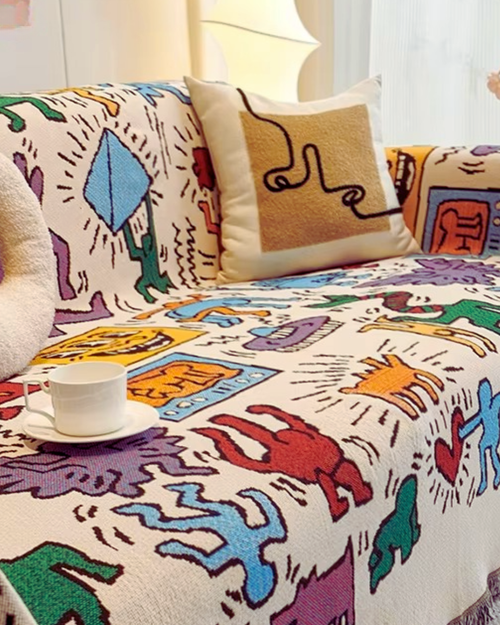 Keith Haring Double Sided Sofa Cover