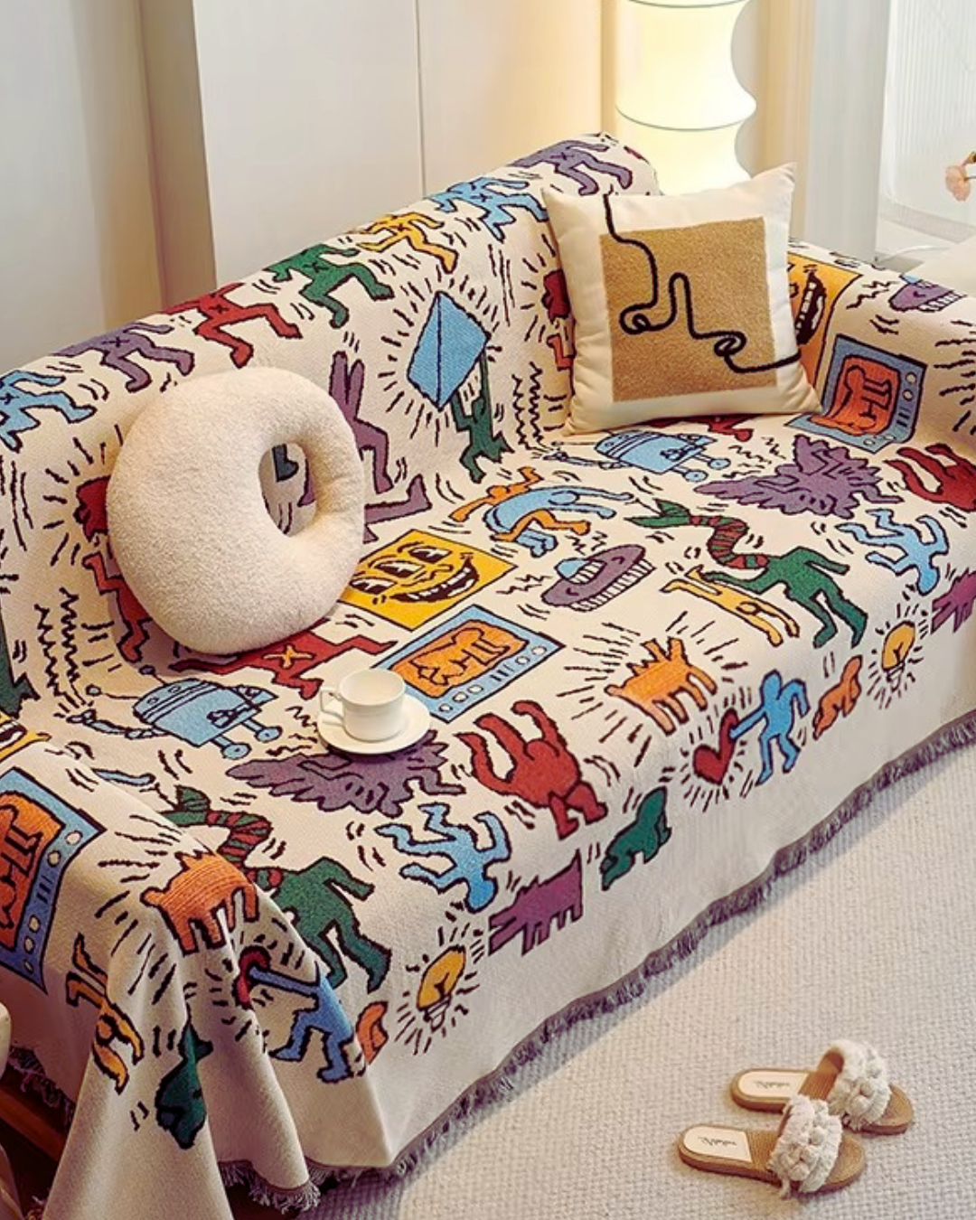 Keith Haring Double Sided Sofa Cover