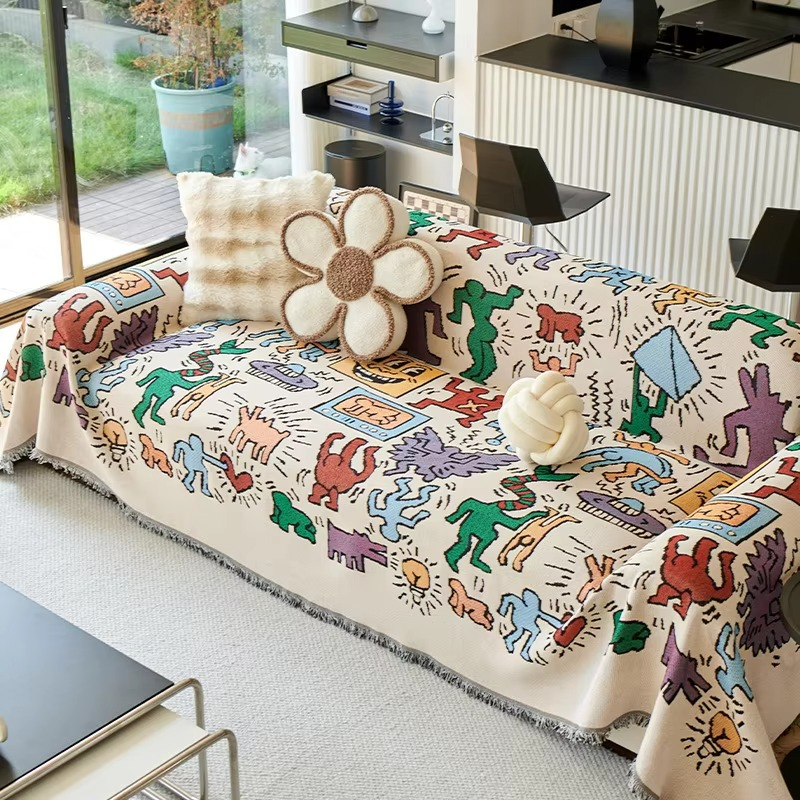 Keith Haring Double Sided Sofa Cover