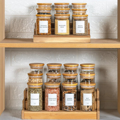 12 Piece - Airtight Glass Spice Jars