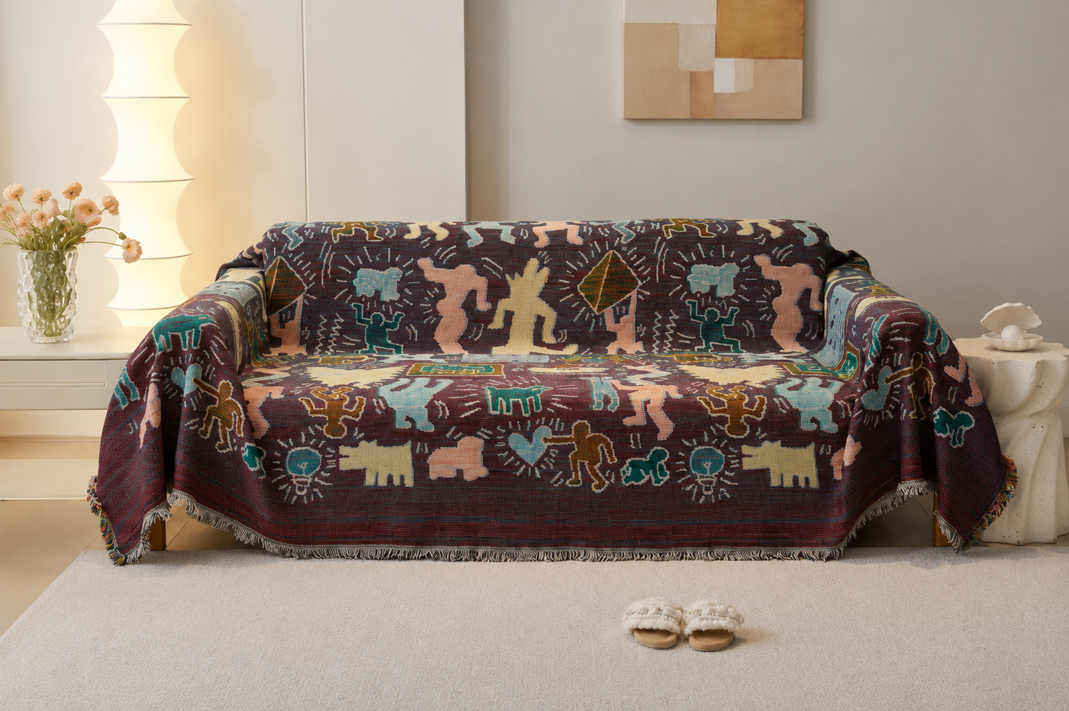 Keith Haring Double Sided Sofa Cover